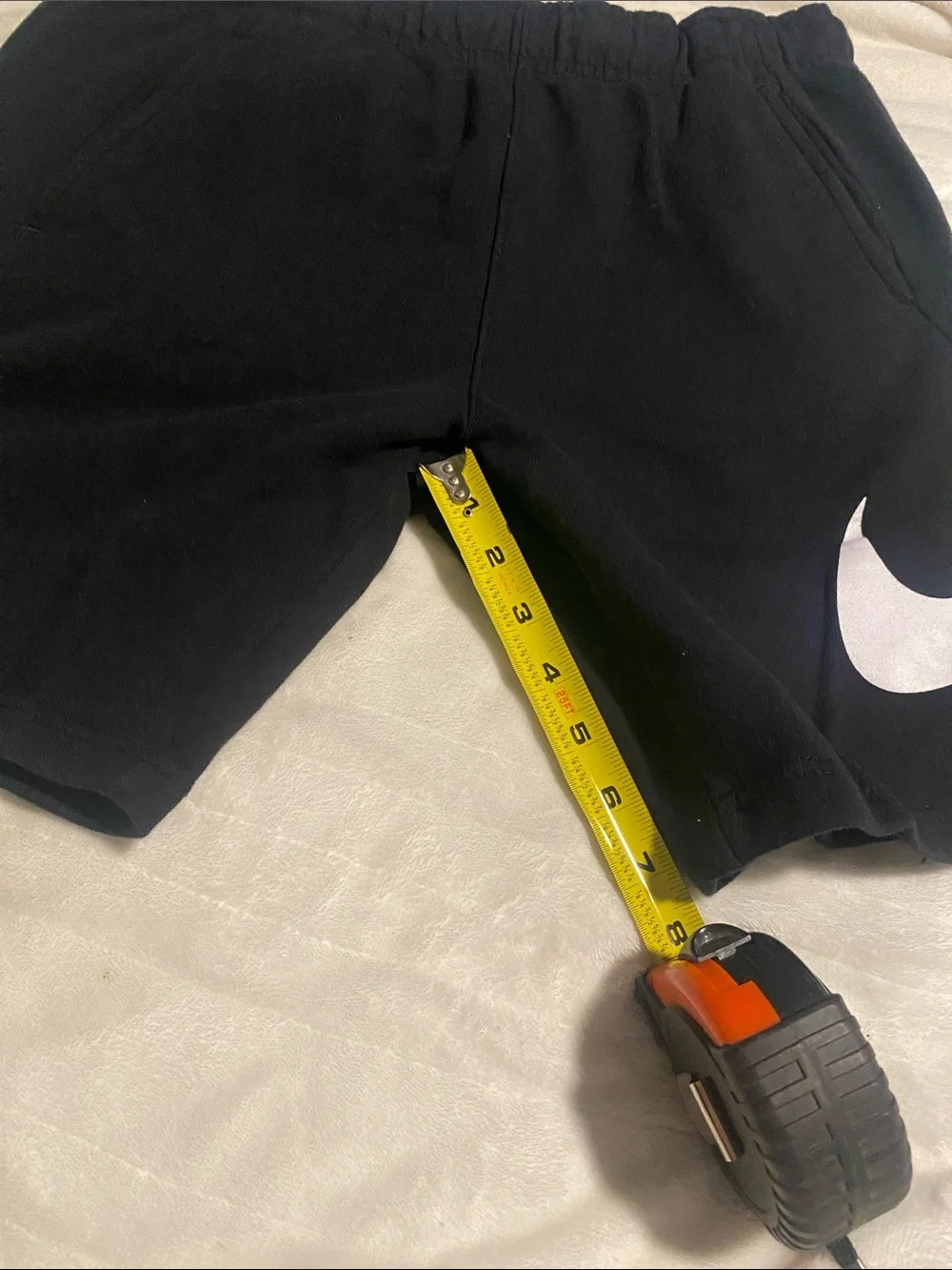 Men’s Black Athletic Shorts with White Nike Logo (630)